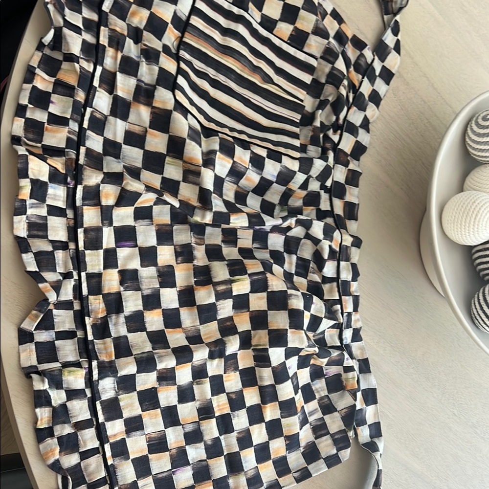 MacKenzie-Childs Black and White Checkered Apron
